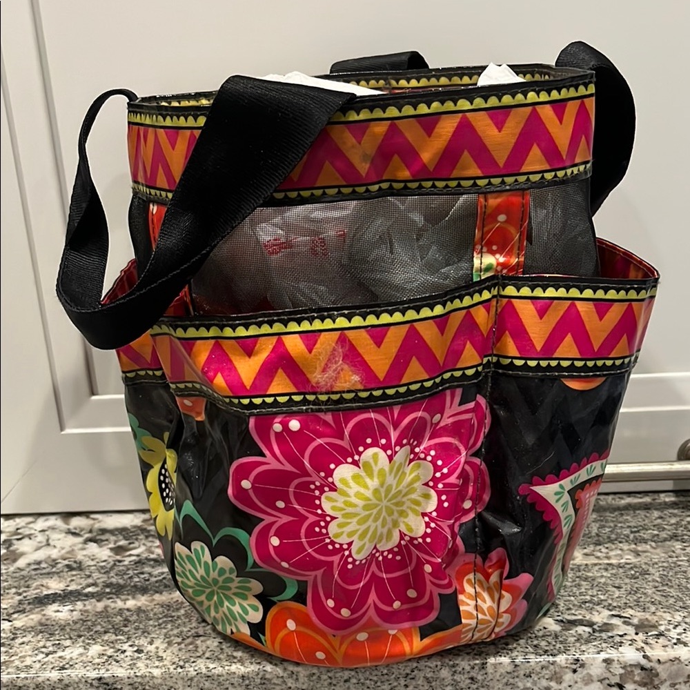 Vera Bradley Pink and Orange Floral shower caddy